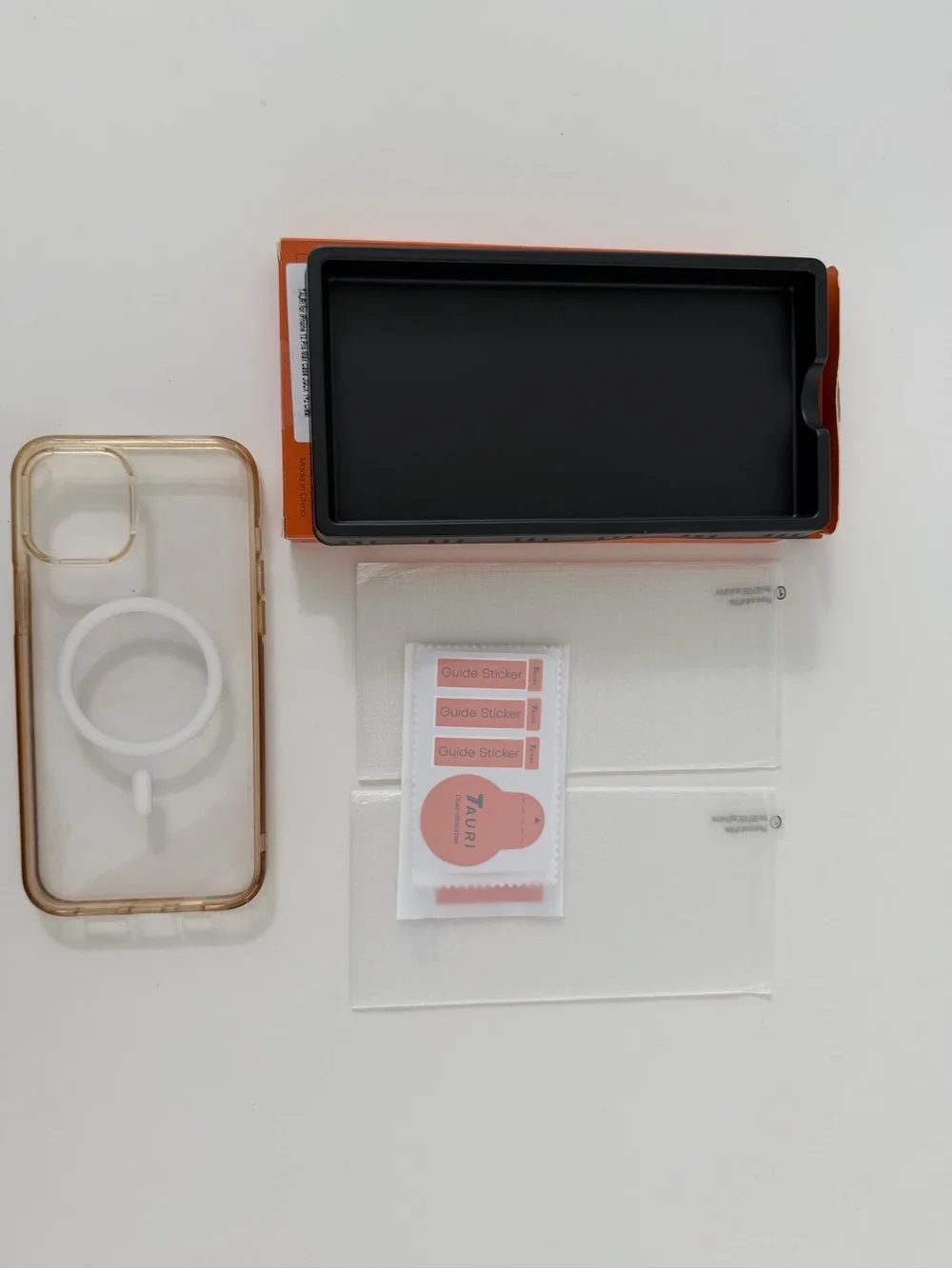 Clear Phone Case with MagSafe Ring and 2 Screen Protectors - Transparent